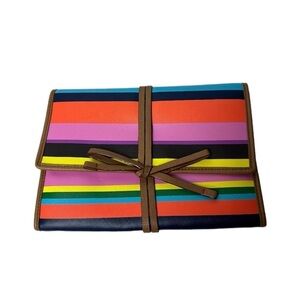 STELLA & DOT -Bring Your Bling TRAVEL JEWELLERY TRI-FOLD CLUTCH. Fun stripes!